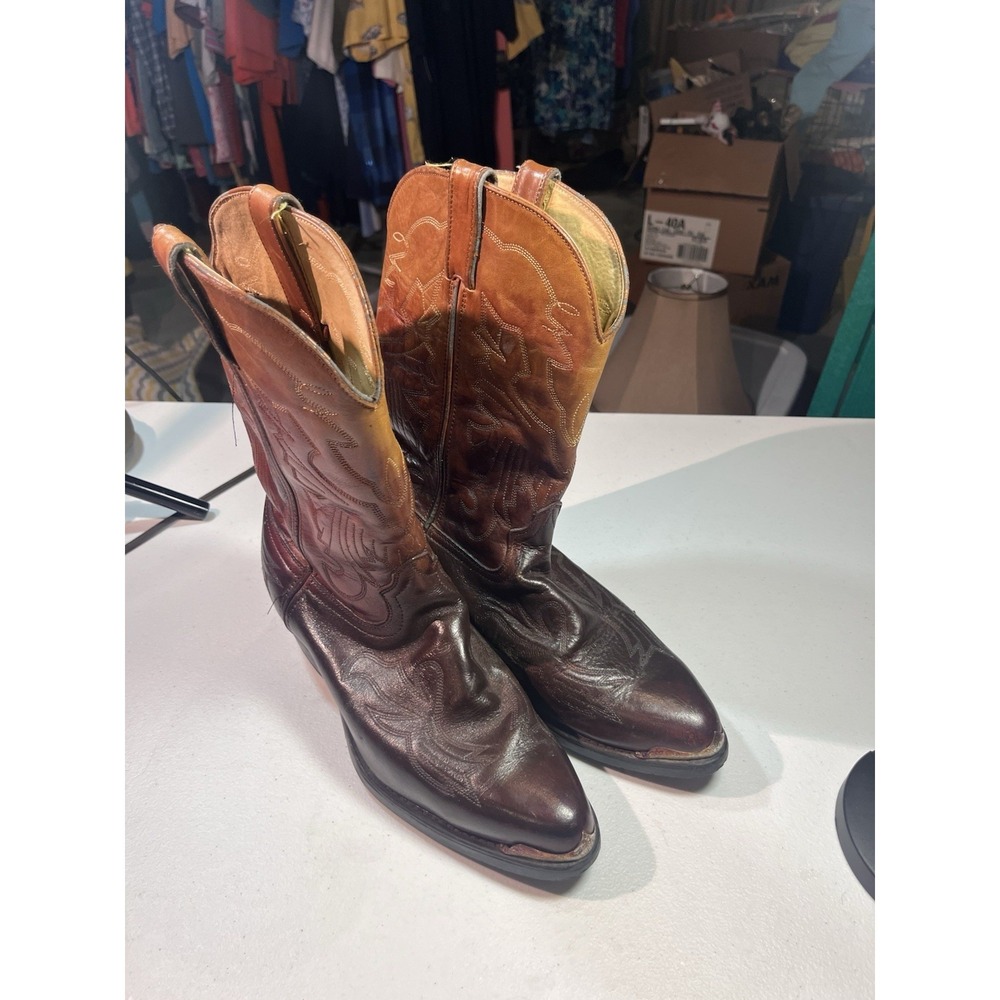 Men's Durango TR752 Western Brown Metal Toe Cowboy Boots Size 9.5EE EUC
